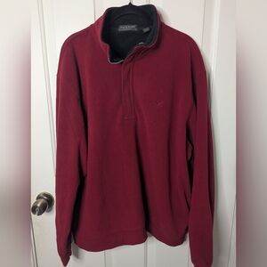 Lyle and Scott Scotland Mens Red 1/4 Zip Fleece Pullover Size Large